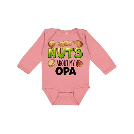 

Inktastic Nuts About My Opa Peanut Almond Pistachio Gift Baby Boy or Baby Girl Long Sleeve Bodysuit