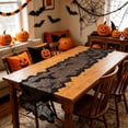 thumbnail image 2 of Table Runner,Lace Gothic Pattern Transparent Mesh Lightweight Halloween Decoration Table Cover for Dining Table Party, 2 of 7