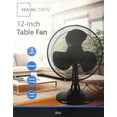 Mainstays 12" 3-Speed Oscillating Table Fan, New, FT30-13PB, Black