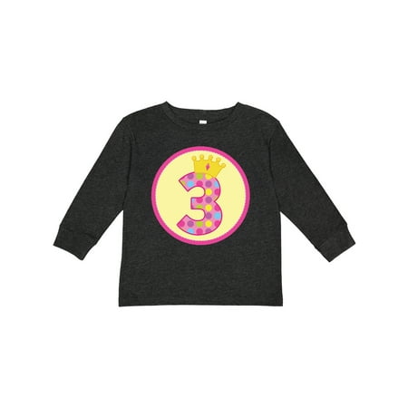 

Inktastic Princess 3rd Birthday Gift Toddler Toddler Girl Long Sleeve T-Shirt
