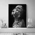 thumbnail image 5 of Mudket Black White Cheetah with Towel Turban Canvas Wall Art, Funny Bathroom Humor Wall Decor Pictures Waterproof Print for Bathroom Powder Room Home Decor , Framed Ready to Hang - 12"L x 8"W, 5 of 9