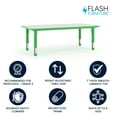 thumbnail image 3 of Flash Furniture Wren Rectangular Adjustable Classroom Activity Table for Kids, Green/Gray, 3 of 14