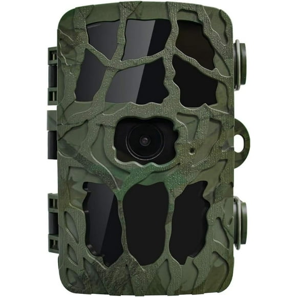 Trail Game Camera 20MP 4K Waterproof Hunting Scouting Cam for Wildlife Monitoring with 100° Detecting Range Motion Activated Night Vision 0.3s Trigger Speed 2.4” LCD IR LEDs
