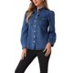 thumbnail image 4 of Chaquetas de mezclilla para mujer INSPIRE CHIC con cuello simulado y mangas abullonadas, 4 of 5