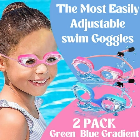 Sherry Swim Goggles: Bungee Strap with Quick-Adjust & Permanent Anti-Fog Tech for Leak-Proof Seal and HD Vision – Ergonomic Design