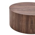 thumbnail image 4 of Simple Deep Walnut Cylindrical Coffee Table, 27.5-Inch Diameter X 12 Inch Height, MDF Material Living Room Furniture, Suitable for Industrial Style or Modern Minimalist Living Room (Walnut), 4 of 11