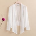 thumbnail image 6 of Mdesiwst Women Coat Solid Color Cardigan Blouse Casual Loose Quick Dry Long Sleeve Quick Dry Thin See-through Open Stitch Sunscreen AC Warm Jacket, 6 of 7