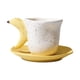 thumbnail image 1 of Juego de taza y platillo de té de porcelana, taza de té, linda y suave taza de café de cerámica Banana, 1 of 9
