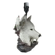 Gray Wolf Table Lamp Decor Wildlife Full Moon Howling Timber Wolf Pack