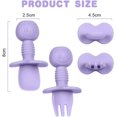 thumbnail image 2 of Cuchara Bebé Morada + Rosa, 4 Cubiertos Ergonómicos de Silicona para Bebé, Cuchara Bebé, Ideal para Aprender Variedad de Alimentos y Autoalimentación., 2 of 5