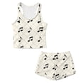 thumbnail image 4 of Xoenoiee Music Note Plaid Print Girls Tankini Swimsuit 2 Piece Bathing Suits for Girl Round Neck Swim Tank Top and Bottoms for Swimming Beach Travel, 6-7 Years, 4 of 7