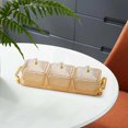 thumbnail image 6 of Tongina Divided Dried Fruit Plates Food Serving Trays Compartments Appetizer Serving Tray Snacks Container for Veggie Holiday Wedding Brown, 6 of 7