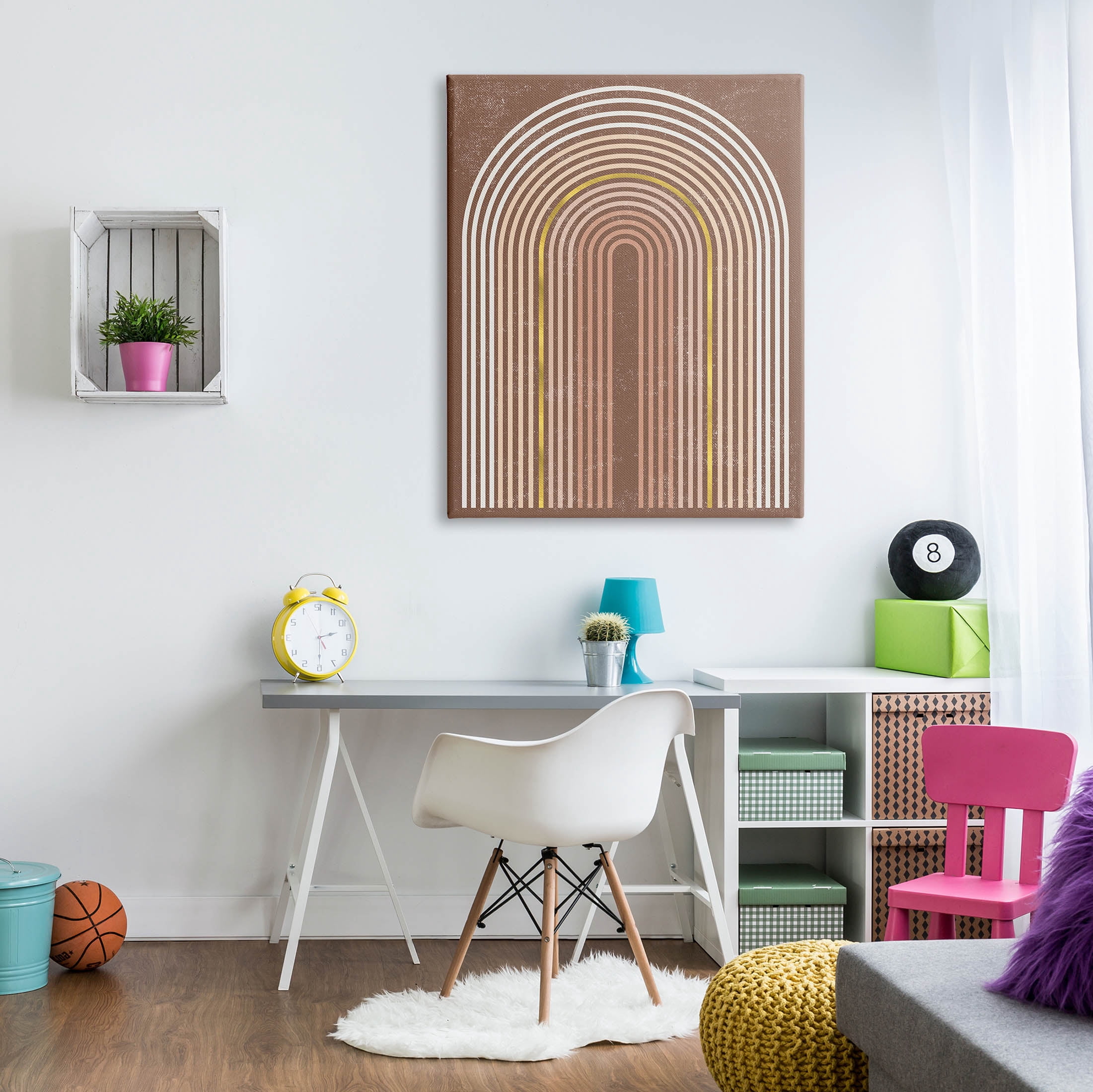 Stupell Industries Abstract Rainbow Stripes Arch Graphic Art Gallery Wrapped Canvas Print Wall Art, Design by Caroline Alfreds