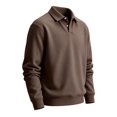 thumbnail image 2 of Fabrcox Polo Shirt Long Sleeve Men Casual Button Men Collar Shirts Regular Fit Solid Color Sports Fall Winter Work Mens Golf Shirt M, 2 of 8
