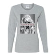 thumbnail image 2 of Wild Bobby, Marilyn Savage Bandana, Streetwear, Women Graphic Long Sleeve Tee, Heather Grey, Large, 2 of 4
