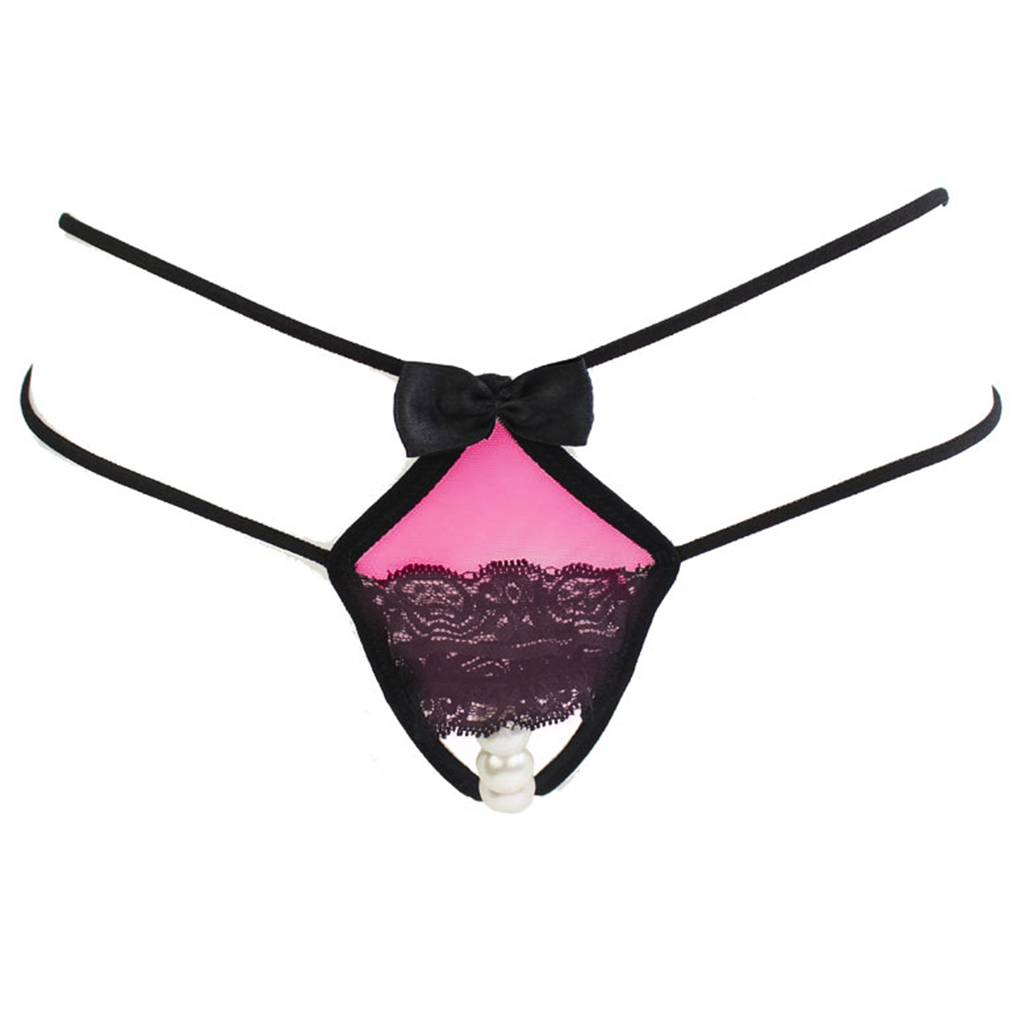Bonrich Pearl Beads Massage Sexy Gstring Women Sling Underwear Low