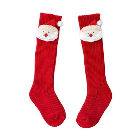 

BULLPIANO Baby Ruffle Socks/Baby Socks with Grip/Sock Cartoon Baby Girl Boy Baby Christmas Socks Floor Sock Warm Cotton Anti-slip(1pair)