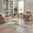 thumbnail image 2 of ODIKA Neutral Abstract Para Brushstroke Asymmetric Composition Dining Stain Resistant Low Profile for Dorm Room, Small Living Apartment, 2 of 7