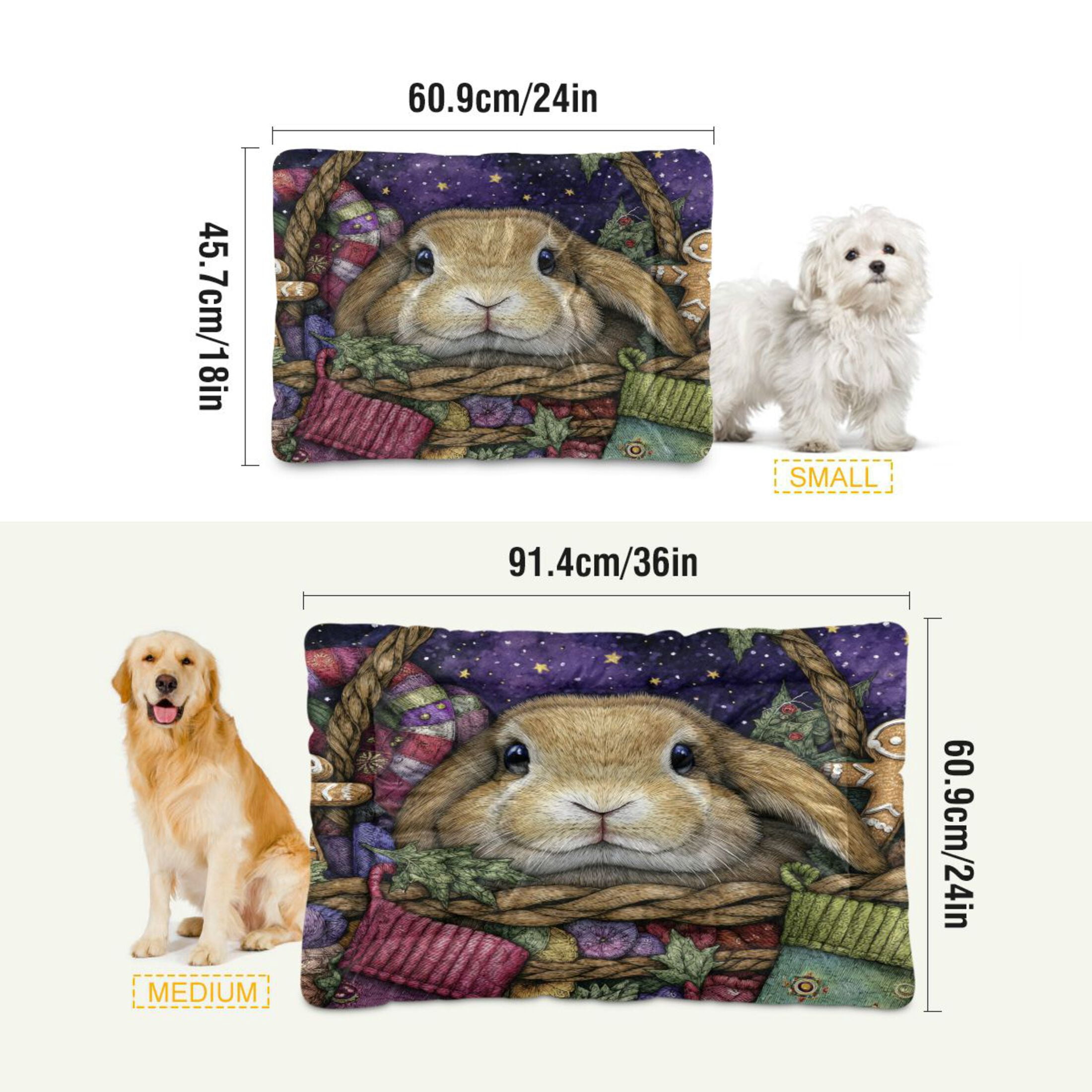 Qxltty Gingerbread Rabbit Ped Pad Wear-resistant and Hard to Bite Through Sleeping Pad for Small Medium Large Dogs Winter Pet Bed 36×24in