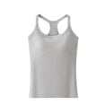 thumbnail image 4 of TARIENDY Racerback Workout Tank Tops for Women Built-in-Bra Ribbed Sleeveless Tops Wide Straps Scoop Neck Cami Shirts Plus Size Slim Fit Basic Shirt Gray XL, 4 of 8