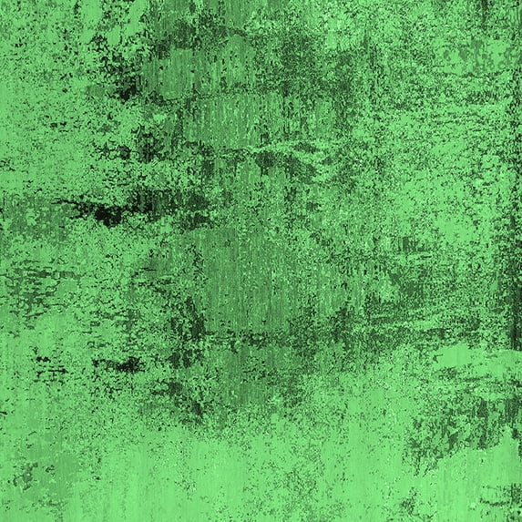 Ahgly Company Indoor Square Oriental Emerald Green Industrial Area Rugs, 3' Square
