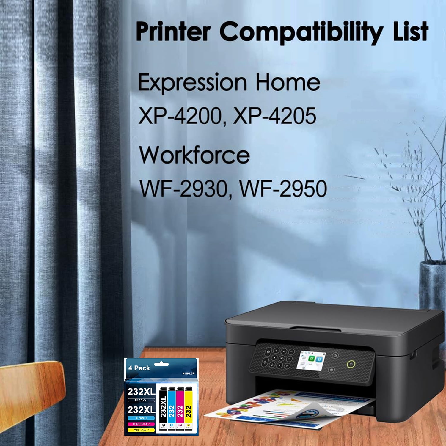 Printer Ink Compatible for Epson 232 Ink Cartridges for Expression Home XP-4200 XP-4205 Workforce WF-2930 WF-2950 Printer