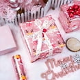 thumbnail image 2 of HOMERAL Christmas Wrapping Paper Roll - Pink Gift Wrap with Reindeer, Gift Box, Santa Claus, Candy Cane and Snowflake - Perfect for Christmas - 17 Inch X 33 Feet, 2 of 6