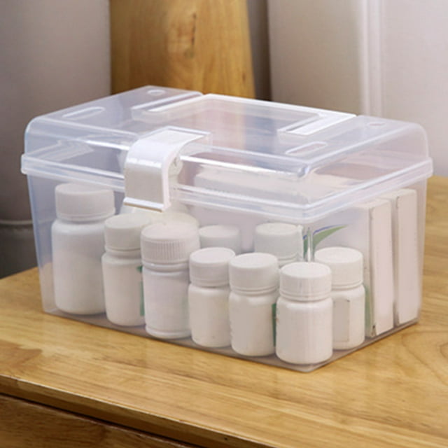 Transparent Storage Box, Visible Desktop Storage Container Bin for Home