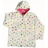 Little Girls White Polka Dots Rain Coat 4T