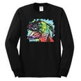 thumbnail image 2 of Cute Rainbow Neon Doberman Dog Lover Mens Long Sleeve Shirt, Black, Small, 2 of 3
