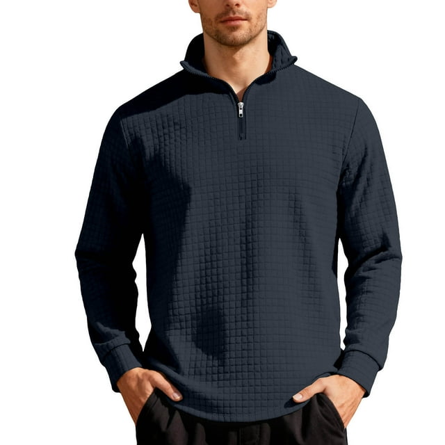 Ceisia Men Slim Fit Fashion Solid Color Long Sleeve Stand Collar Gift Zipper Casual Daily Party Wear Shirt Top