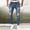 Blue, variant on Mens Jeans Slim Fit Hop Sports High Stretch Tight Wash Polished White Ripped Fit Zipper Jean Pants Durable Wear L Black