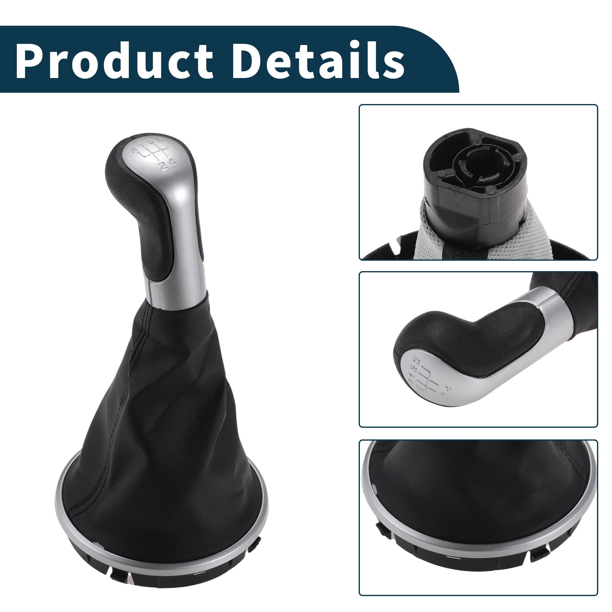 Unique Bargains Manual Gear Shift Knob Handle for Skoda Fabia 2 MK2 2007-2012 Shift Gear Lever Knob Gearstick Gaiter Boot Cover Plastic Leather