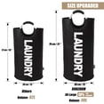 thumbnail image 3 of DOKEHOM Cesta de lavandería grande de 90 litros, bolsa de lavandería plegable, cesto de ropa alto independiente, cubo de lavado plegable (negro), 3 of 5