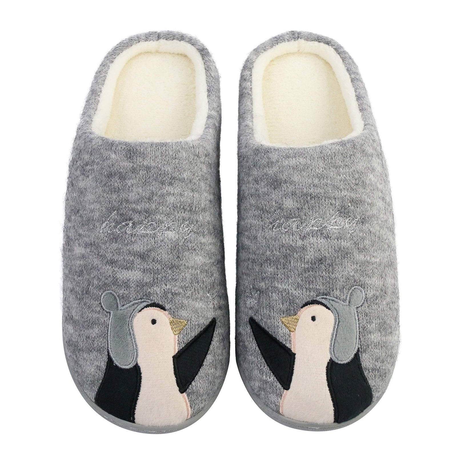 Komyufa Women Cozy Cute Bunny Animal House Slippers Soft Memory Foam Anti-Skid Cute Home Slipper Indoor Outdoor Warm Shoes