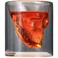 thumbnail image 1 of Vaso de doble pared con motivo de calavera, transparente, para café, vino, cerveza, té, juego de 2 transparente Adepaton LKX-0111-2, 1 of 6