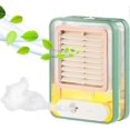 thumbnail image 1 of Small Desk Fan with Mist Spray,LED Night Light,Electric Battery Operated Water Misting Fan,USB Rechargeable Portable Quiet Mini Desktop Table Cooling, 1 of 5