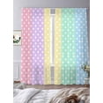 thumbnail image 3 of Colorful Star Sheer Curtains 2 Panels Set Cute Red Purple Yellow Green Blue Stars Stripe Sheer Window Curtains Light Filtering Rod Pocket Voile Drapes for Bedroom Living Room 52"X96", 3 of 8