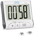 thumbnail image 1 of Temporizador de cocina blanco, temporizador de cocina electrónico magnético digital de 24 horas con alarma audible LCD y pantalla de cuenta regresiva con soporte magnético, 1 of 4