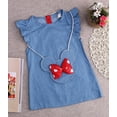 thumbnail image 4 of StylesILove Baby Girl Ruffle Sleeve Shabby Denim Dress and Cross Body Mini Coin Bag 2 pcs Blue Outfit, 4 of 5