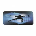 thumbnail image 1 of Fitness Computer Mouse Pad, Silhouette of Weightlifter on Abstract Backdrop with Stars Champion, Rectangle Non-Slip Rubber Mousepad X-Large, 35" x 15" Gaming Size, Pale Blue Black White, by Ambesonne, 1 of 2