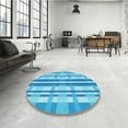 thumbnail image 4 of Ahgly Tapis Rond Lavable en Machine Intérieur Transitionnel Bleu Ciel Profond, 3 Pieds Rond, 4 of 7