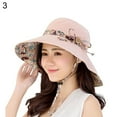 thumbnail image 2 of SPRING PARK Women Summer Double Side Floral Solid Color Beach Travel Bowknot Wide Brim Sun Hat Reversible Foldable Cap, 2 of 7