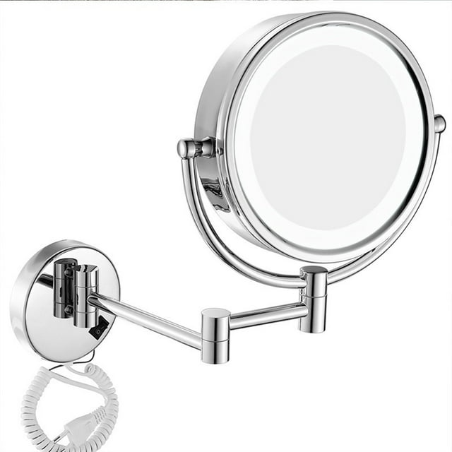 Personal Makeup Mirror Vanity Mirror With Lights Makeup Mirror Wall-mounted LED Light 10X Bath Telescopic Folding Double-sided Makeup Vanity Mirror ,Widely Use