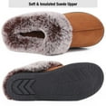thumbnail image 3 of HomeTop Women's Classic Microsuede Memory Foam Slippers Durable Rubber Sole with Warm Faux Fur Collar, 3 of 8