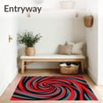 thumbnail image 3 of ODIKA 4'x6' Machine Washable Non-Slip Area Rug, Gale Force Entrance Covering with Blazing Cardinal Highlights High Traffic Rug, Black, 670260, 3 of 7