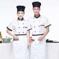 thumbnail image 4 of Cheers Veste de Chef à Manches Courtes Col Montant pour Cuisine et Travail, 4 of 8