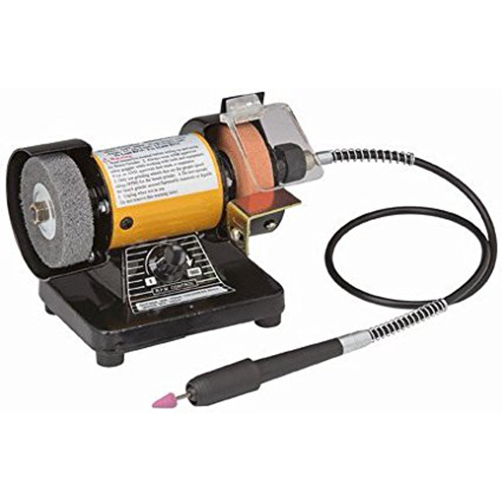 Bench Grinder with Flex Shaft, Use the 31" flex shaft for precision