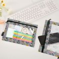 thumbnail image 2 of FORMRS 2 Pack Pencil Pouch for 3 Ring Binder with Clear Window Zipper Pen Case Stationery Organizer, Gray Cartoon Robot Pattern, 2 of 6