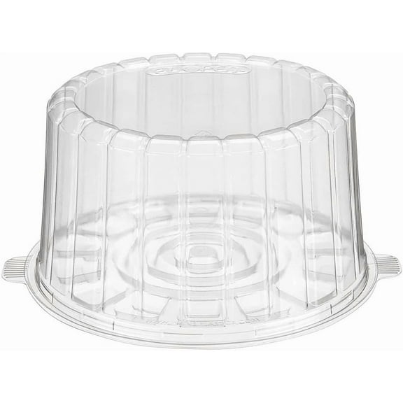 Inline Plastics Essentials 1007CL 7" Cake Container & Lid Combo for a Round Double-Layer Cake, Clear | 100/Case
